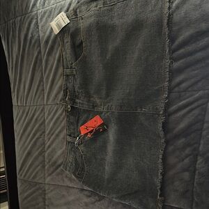 T Tahari Asymmetrical Denim Skirt - Gray